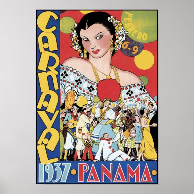 Poster Poster/Imprimer : Carnaval 1937 Panama (Devant)