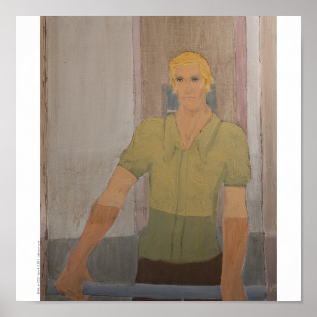 Poster Poster/Imprimer : "Chemise verte Blond Man" (Devant)