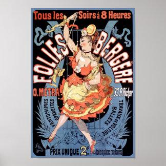 Poster Poster/Imprimer : Folies Bergere - Cheret