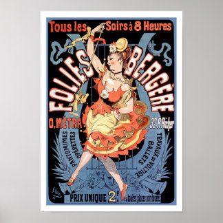 Poster Poster/Imprimer : Folies Bergere - Cheret