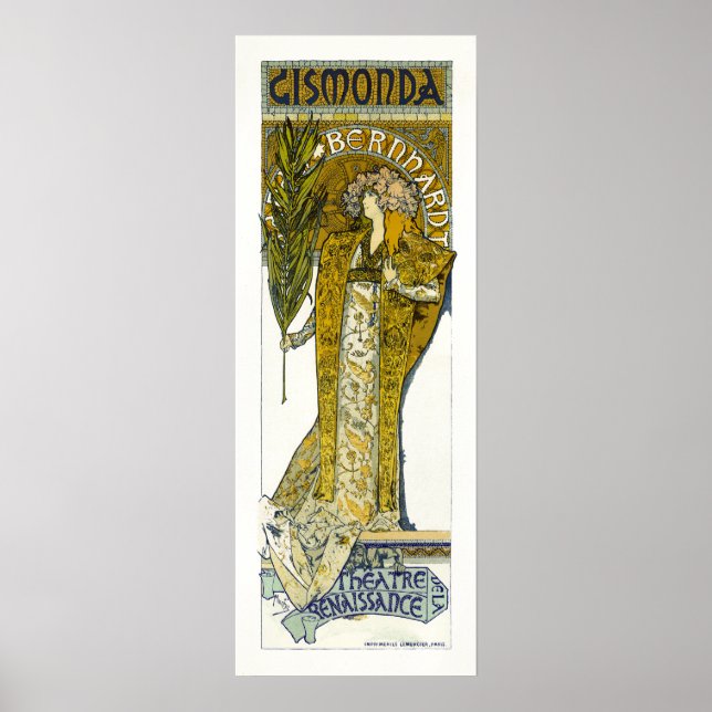 Poster Poster/Imprimer : Mucha - Sarah Bernhardt - Gismon (Devant)