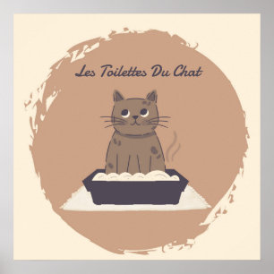 Poster Poster, Les Toilettes Du Conversation Chat Brown