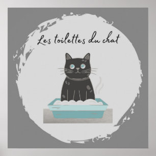 Poster Poster, Les Toilettes du Conversation Chat noir