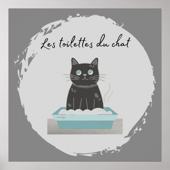Poster Poster, Les Toilettes du Conversation Chat noir (Devant)