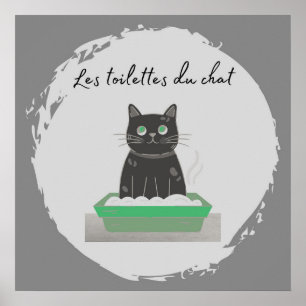 Poster Poster, Les Toilettes Du Conversation Chat Noir