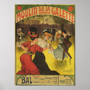 Poster Poster, moulin de la galette 1906
