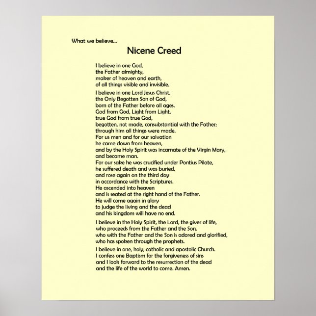 Poster Poster-Nicene Creed~ Personnalisable! (Devant)