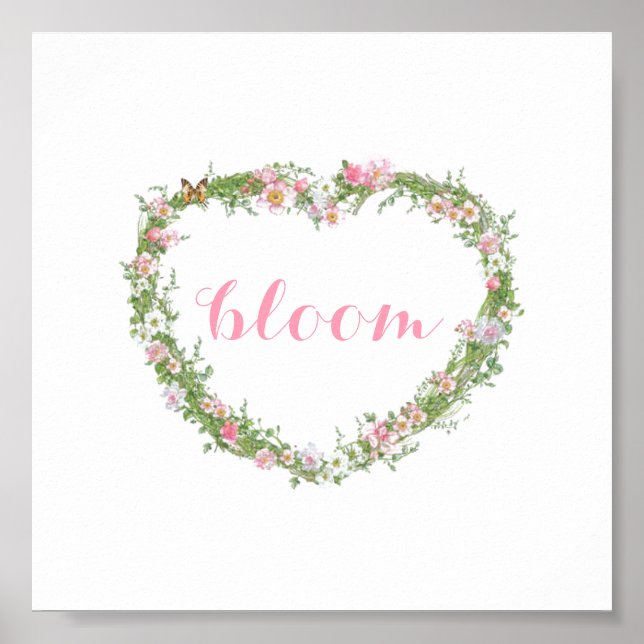 Poster Poster/photo - Floral Heart Bloom (Devant)