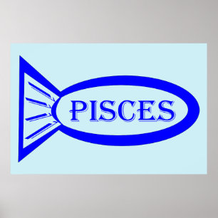 Poster Poster Poisson Symbole Étoile Pisces