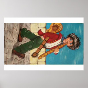 Poster Poster. Poulbot à la guitare