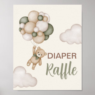Poster Póster Rótulo Teddy Bear Diaper Raffin