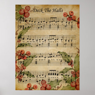 Poster Poster-Sheet Music Art-Deck the Halls