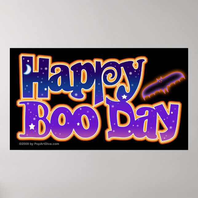 Poster Poster, toile - HAPPY BOO DAY - Halloween (Devant)