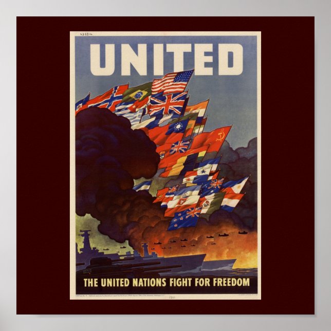 Poster Poster vintage 2ème guerre mondiale (Devant)