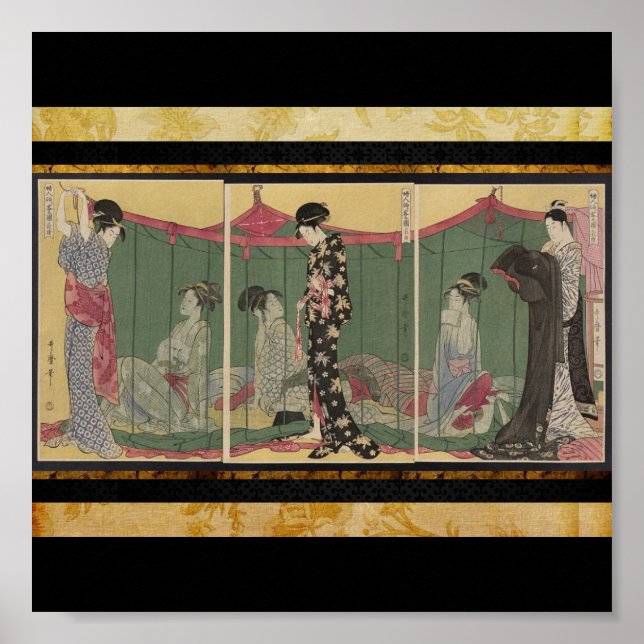 Poster Poster-Vintage japonais Art-Utamaro Kitagawa (Devant)