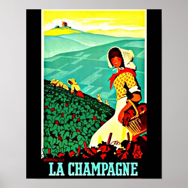 Poster Poster-Vintage voyage Art-Champagne (Devant)