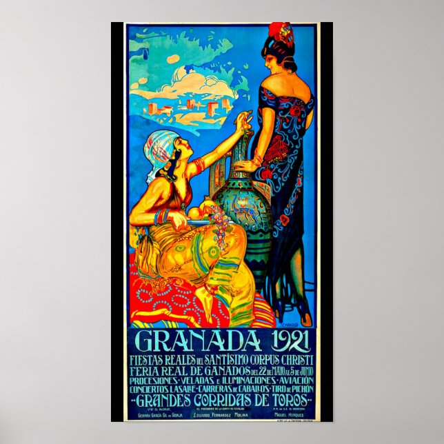 Poster Poster-Vintage voyage Art-Granada (Devant)