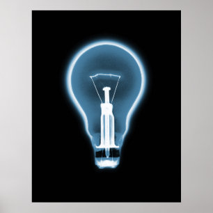 Poster Poster- X RAY LIGHT BULB BLACK BLEU