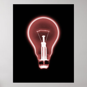 Poster Poster- X RAY LIGHT BULB NOIR ROUGE