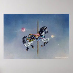 Poster Posters, Art - Gray Mare Carousel Horloge