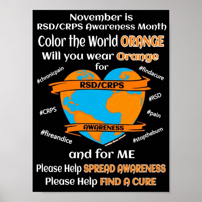 POSTER POSTES...RSD/CRPS - COULEUR DU MONDE ORANGE (Devant)