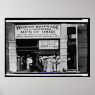 POSTER POSTES - VINTAGE - SIÈGE SOUFFRAGE POUR FEMMES