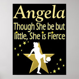 POSTER POSTRE DE FILLES DE SOCCER PERSONNALISÉ EN OR