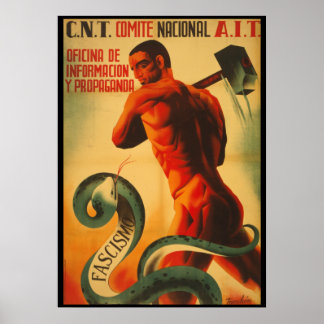 POSTER POSTRE DE PROPAGANDE DE LA GUERRE CIVILE EN ESPAGN