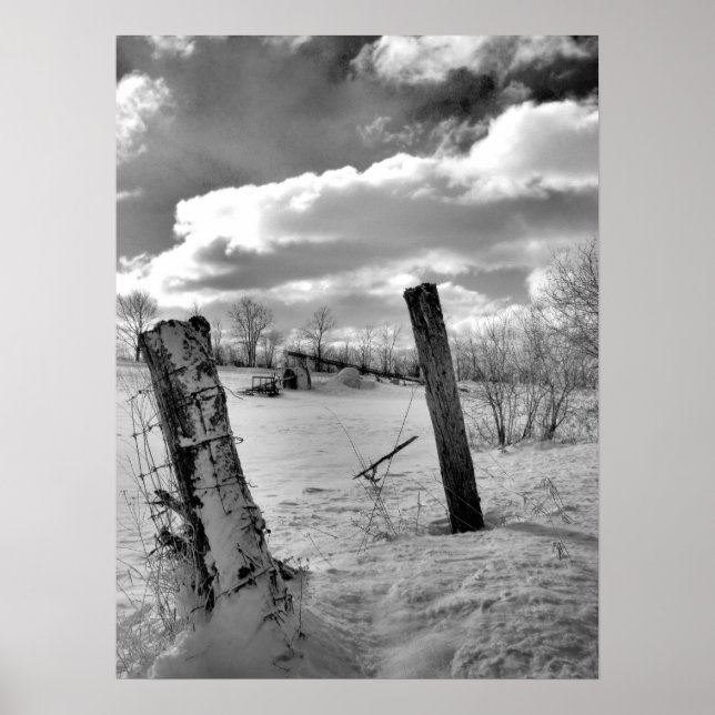 Poster Posts in the Snow (Devant)