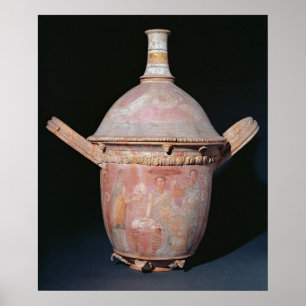 Poster Pot avec une scène des femmes se baignant