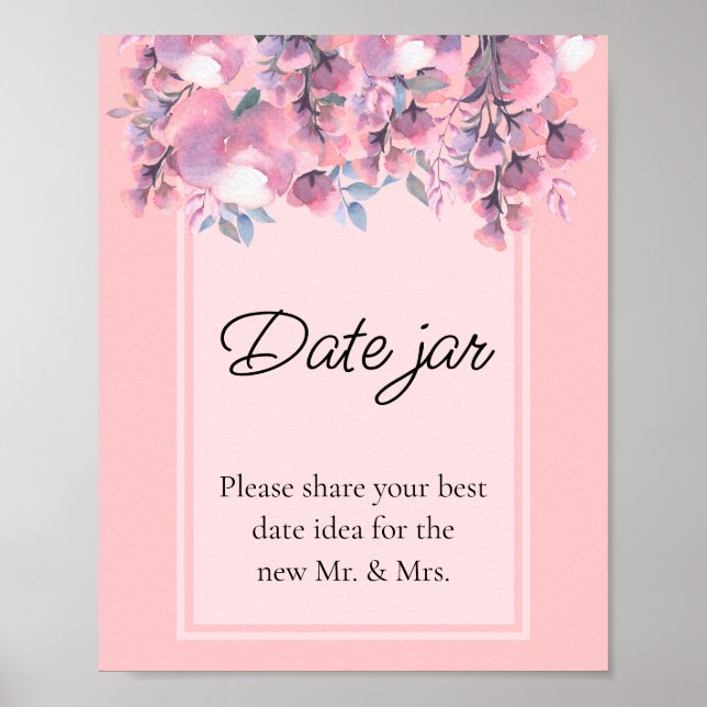 Poster Pot de date Dusty Rose Floral d'automne douche de  (Devant)