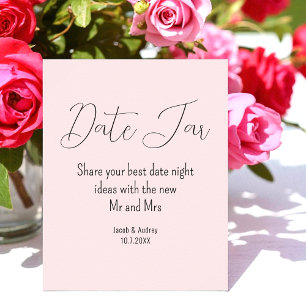 Poster Pot de date rose poudré pour mariage 