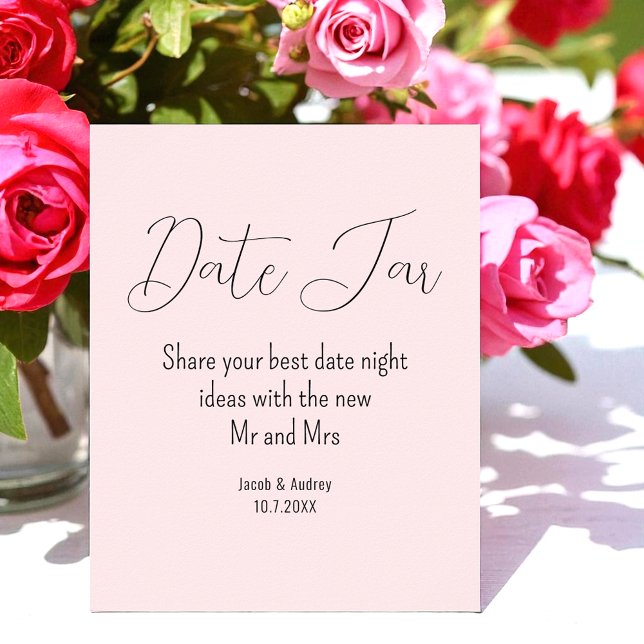 Poster Pot de date rose poudré pour mariage  (Créateur téléchargé)