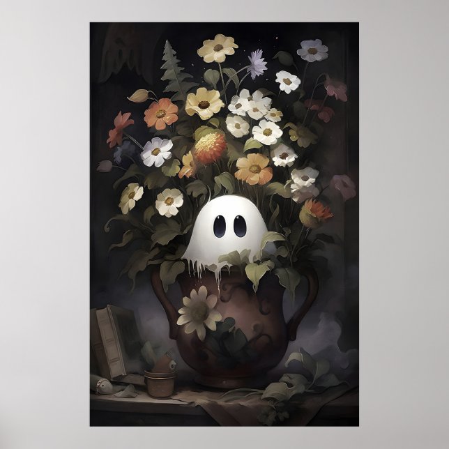 Poster Pot de fleurs fantôme rustique imprimable portrait (Devant)