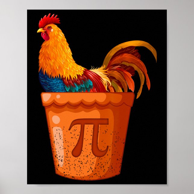 Poster Pot de poulet Pi - Enseignant en mathématiques - H (Devant)
