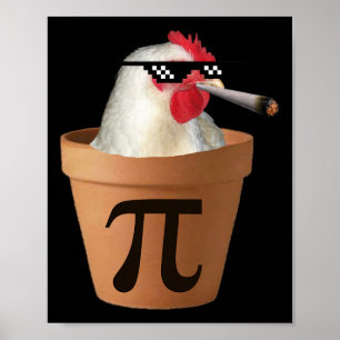 Poster Pot de poulet tarte amusant Math Pi Jour