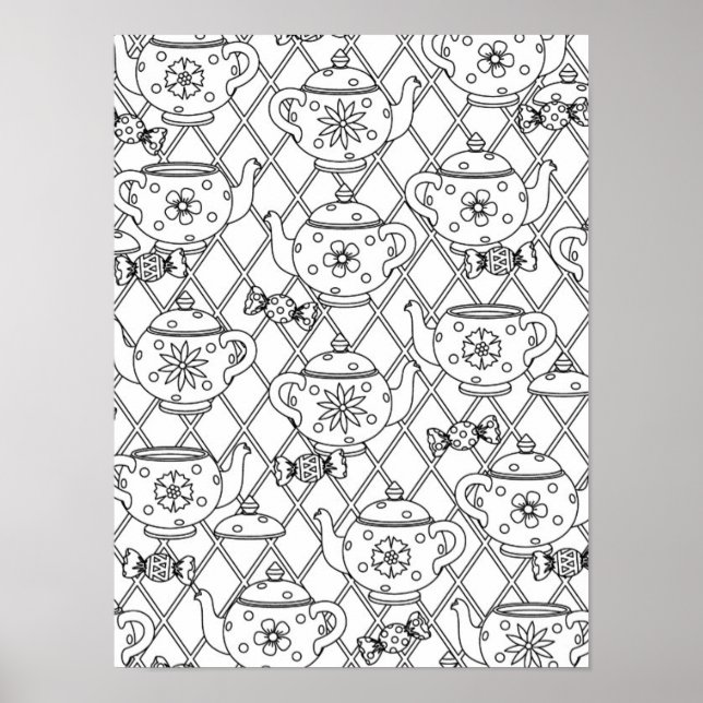 Poster Pot de thé Doodle 2 (Devant)