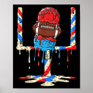 Poster Poteaux de but de football Dégoulinade de glace Po