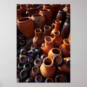 Poster Pots en argile, Hazyview, Mpumalanga, Afrique du S