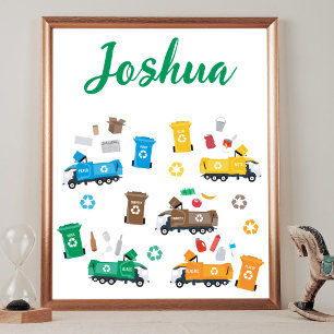 Poster Poubelles Camions Poubelles Couleurs Personnalisée