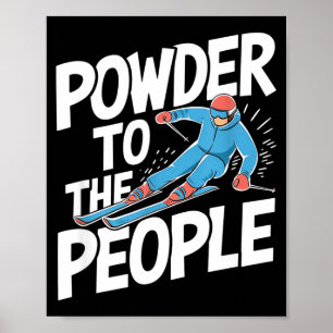 Poster Poudre pour le monde - ski skieur freerider neige