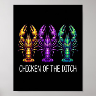 Poster Poulet De La Poêle - Mardi Gras Cajun Crawfish -