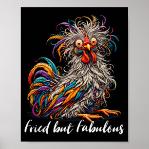 Poster Poulet Drôle Frit Mais Fantastique Graphique Femme