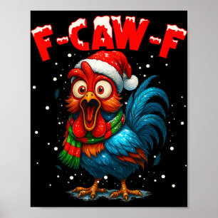 Poster Poulet F-caw-f Coq Café Noël Fca
