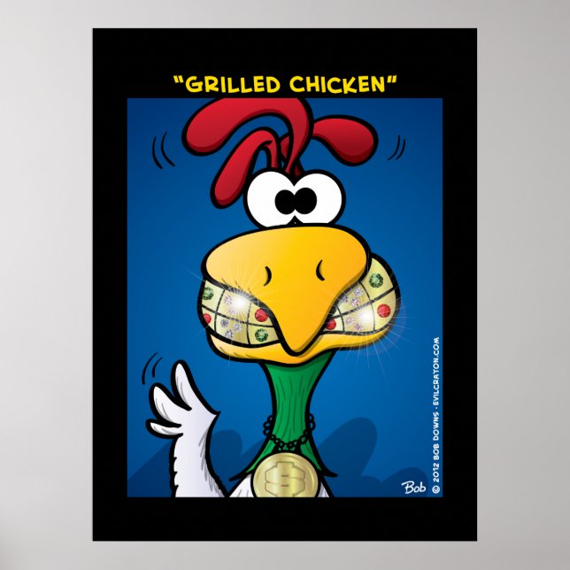 Poster "poulet grillé" (Devant)