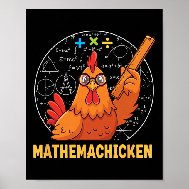 Poster Poulet, Mathpoulet Math Poule  (Devant)