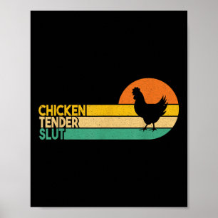 Poster Poulet Tender Funny Crispy Nuggets Foin