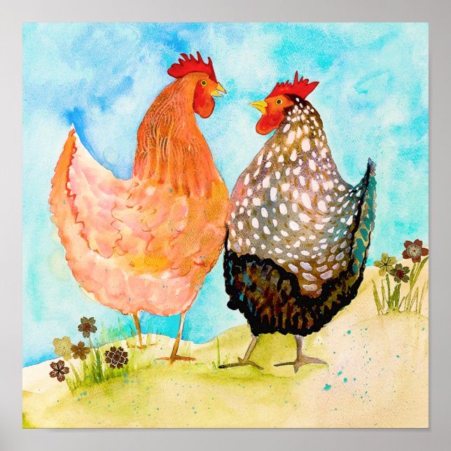 Poster Poulets sucrés et salés Imprimer (Devant)
