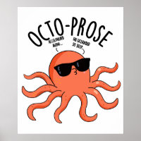 Poulpe drôle de prose à huit bras Jeu de mots 