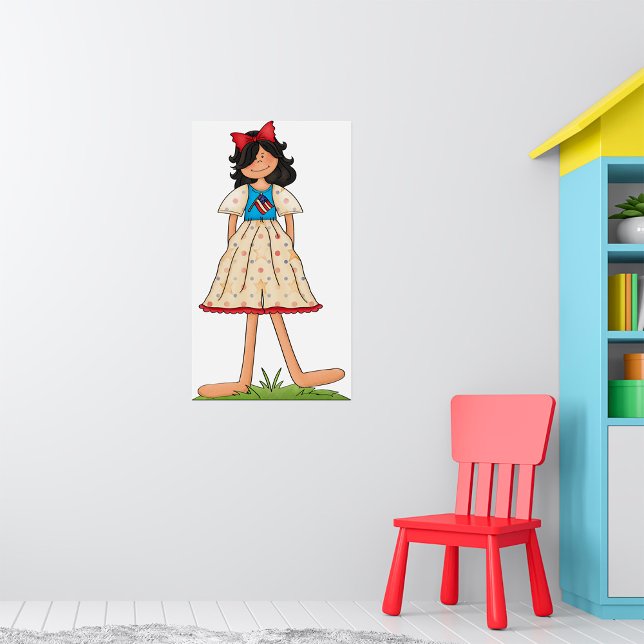 Poster Poupée de cerf patriotique fille Americana Folk (Créateur téléchargé)